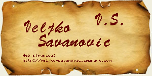 Veljko Savanović vizit kartica